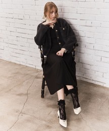 Cherir Mignon（シェリルミニョン）の「【Cherir Mignon】- Silhouette Couture -ポインテッドトゥレースアップデザインパンプス（パンプス）」