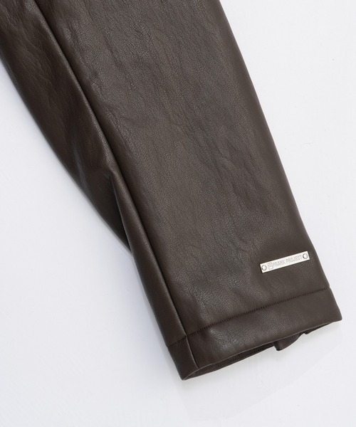 PRANK PROJECT（プランクプロジェクト）の「ヴィーガンレザーオーバーロングコート / Vegan Leather Overlong Coat（ステンカラーコート・レディース・ブラック/ブラウン・FREE）」の20枚目の写真