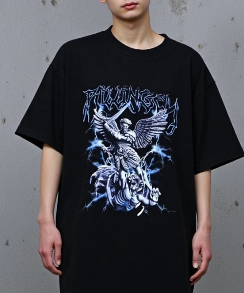 ARULE(アルール)の「A'GEM/9 × .kom 『ARULE/アルール』 グラフィックオーバーサイズTシャツ(Tシャツ/カットソー・メンズ・ブラック/ホワイト・FREE)」の10枚目の写真