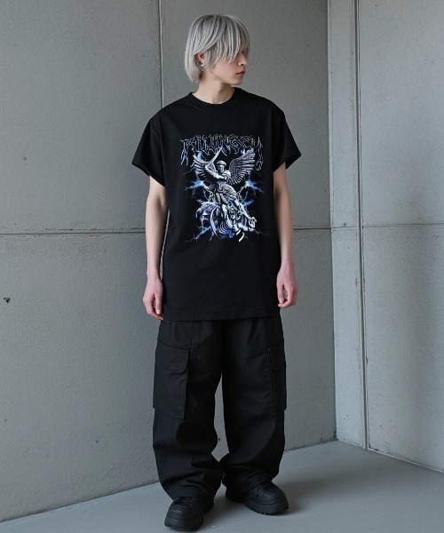 ARULE(アルール)の「A'GEM/9 × .kom 『ARULE/アルール』 グラフィックオーバーサイズTシャツ(Tシャツ/カットソー・メンズ・ブラック/ホワイト・FREE)」の6枚目の写真