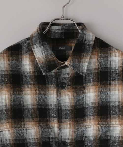 LOWRYS FARM（ローリーズファーム）の「【LFM(U)】シャギーチェックＣＰＯジャケット　 593299（シャツ/ブラウス・メンズ・ブルー/ブラック・MEDIUM/LARGE）」の4枚目の写真