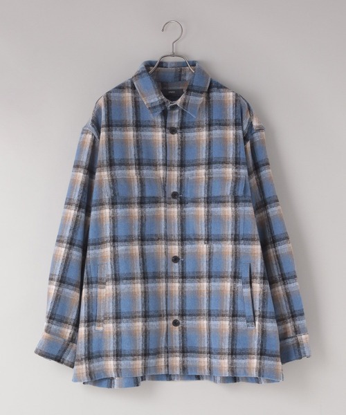 LFM(U)】シャギーチェックCPOジャケット 593299（シャツ/ブラウス