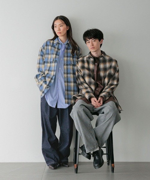 LOWRYS FARM（ローリーズファーム）の「【LFM(U)】シャギーチェックＣＰＯジャケット　 593299（シャツ/ブラウス・メンズ・ブルー/ブラック・MEDIUM/LARGE）」の11枚目の写真