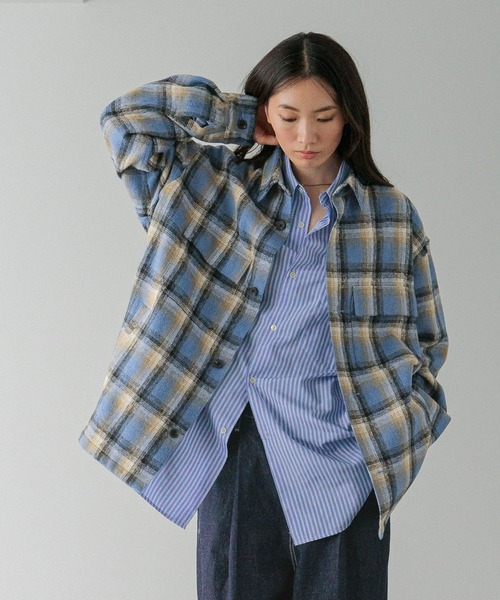 LOWRYS FARM（ローリーズファーム）の「【LFM(U)】シャギーチェックＣＰＯジャケット　 593299（シャツ/ブラウス・メンズ・ブルー/ブラック・MEDIUM/LARGE）」の14枚目の写真