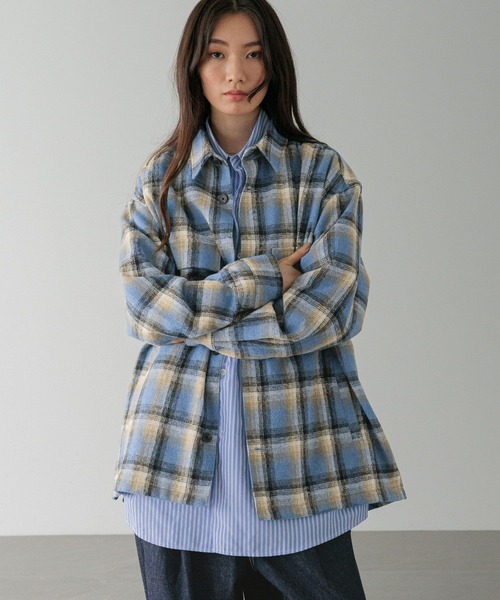 LOWRYS FARM（ローリーズファーム）の「【LFM(U)】シャギーチェックＣＰＯジャケット　 593299（シャツ/ブラウス・メンズ・ブルー/ブラック・MEDIUM/LARGE）」の15枚目の写真