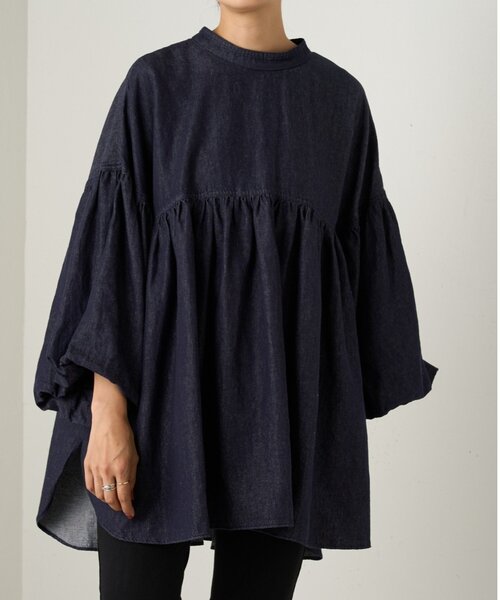 デニムギャザーブラウス（シャツ/ブラウス）｜BEARDSLEY（ビアズリー