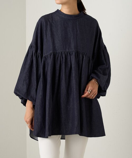 デニムギャザーブラウス（シャツ/ブラウス）｜BEARDSLEY（ビアズリー