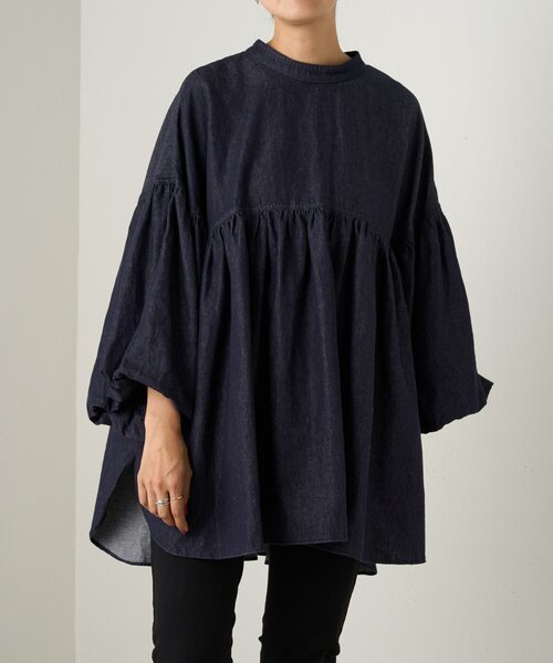 デニムギャザーブラウス（シャツ/ブラウス）｜BEARDSLEY（ビアズリー