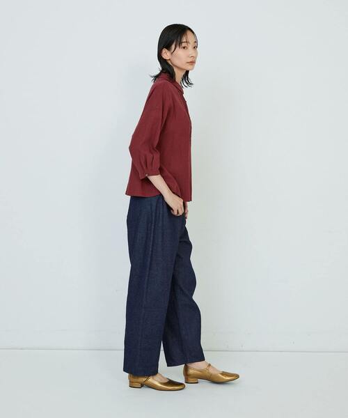 ADIEU TRISTESSE（アデュートリステス）の「コットンリネンスモールカラーシャツ（シャツ/ブラウス・レディース・ネイビー/レッド・38）」の7枚目の写真