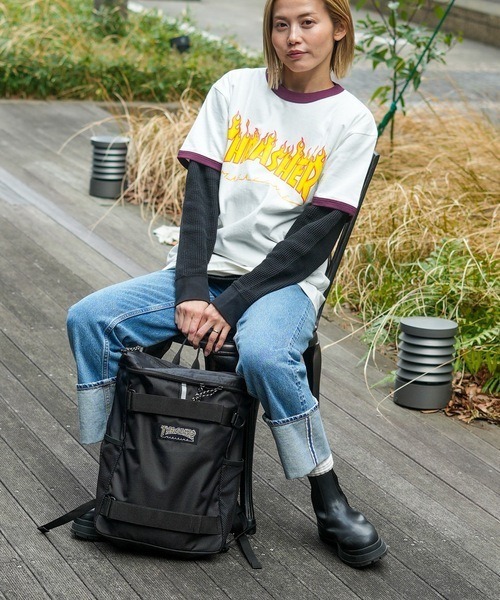 THRASHER（スラッシャー）の「【THRASHER/スラッシャー】BackPack　Box Kids 20L  撥水加工　リフレクター　スクエアデザイン バックパック（バックパック/リュック・メンズ・ブラック/ブラック系その他/ブラック×ホワイト・FREE）」の13枚目の写真