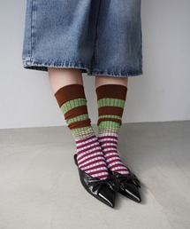 SANSeLF | 【SANSeLF】カラーブロッキングストライプロングソックス saa25a034(ソックス/靴下)