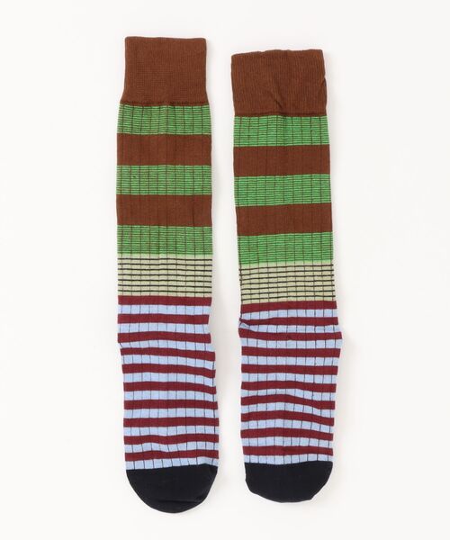 SANSeLF（サンセルフ）の「【SANSeLF】カラーブロッキングストライプロングソックス  saa25a034（ソックス/靴下・レディース・ピンク/グリーン/ブラウン/パープル・FREE）」の21枚目の写真