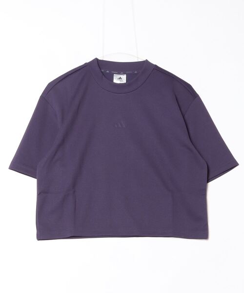 adidas(アディダス)の「アディダス adidas ヨガモーション ワッフル 半袖Tシャツ(Tシャツ/カットソー・レディース・クリーム/ダークパープル・M/L/XL)」の2枚目の写真