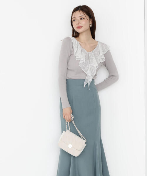 PROPORTION BODY DRESSING（プロポーションボディドレッシング）の「レースフリルニット / 1215270914（ニット/セーター・レディース・ホワイト/ブラック/グレー・FREE）」の11枚目の写真