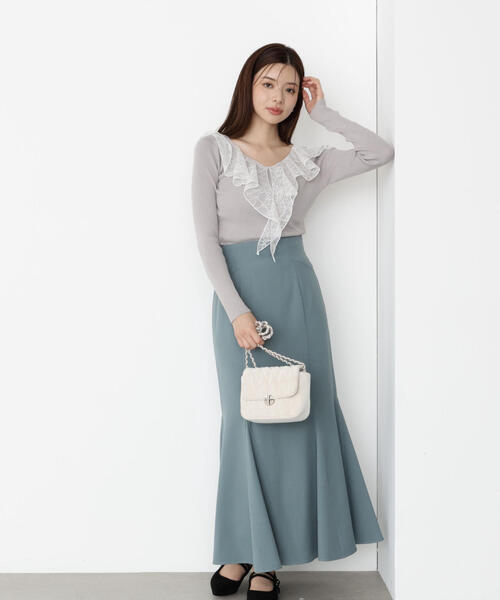 PROPORTION BODY DRESSING（プロポーションボディドレッシング）の「レースフリルニット / 1215270914（ニット/セーター・レディース・ホワイト/ブラック/グレー・FREE）」の12枚目の写真