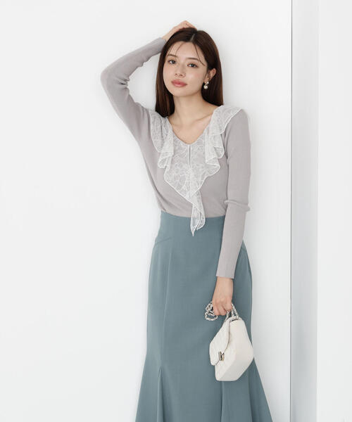 PROPORTION BODY DRESSING（プロポーションボディドレッシング）の「レースフリルニット / 1215270914（ニット/セーター・レディース・ホワイト/ブラック/グレー・FREE）」の13枚目の写真