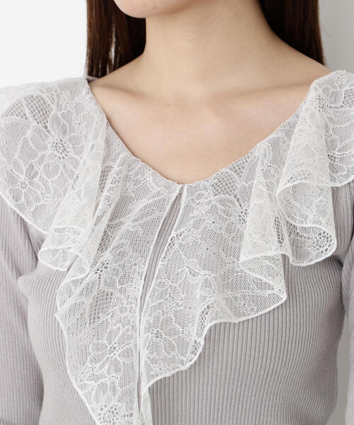 PROPORTION BODY DRESSING（プロポーションボディドレッシング）の「レースフリルニット / 1215270914（ニット/セーター・レディース・ホワイト/ブラック/グレー・FREE）」の18枚目の写真