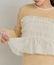 【W:Huku / ブライトシフォン】ベアトップ ペプラム ビスチェ / Bright Chiffon Bear Top Bustier