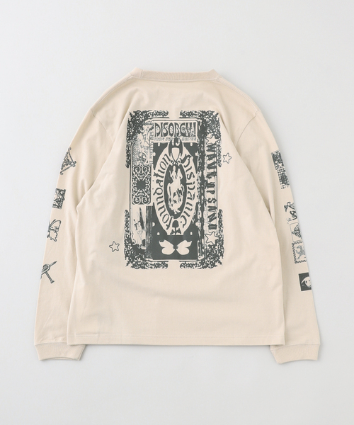 Wave of Sand(ウェーブオブサンド)の「Wave of Sand / ウェーブ オブ サンド CL PRINT LS TEE(Tシャツ/カットソー・メンズ・ホワイト/ブラック/ベージュ・MEDIUM/SMALL)」の3枚目の写真