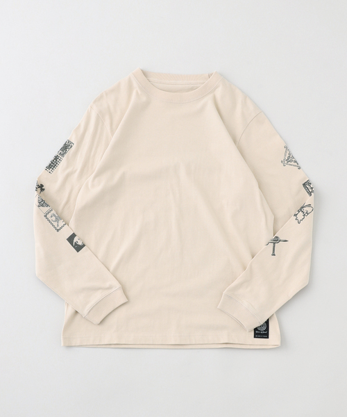 Wave of Sand(ウェーブオブサンド)の「Wave of Sand / ウェーブ オブ サンド CL PRINT LS TEE(Tシャツ/カットソー・メンズ・ホワイト/ブラック/ベージュ・MEDIUM/SMALL)」の6枚目の写真