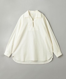 【マルチサイズ】 コットン 麻 ミックス スキッパ― シャツ