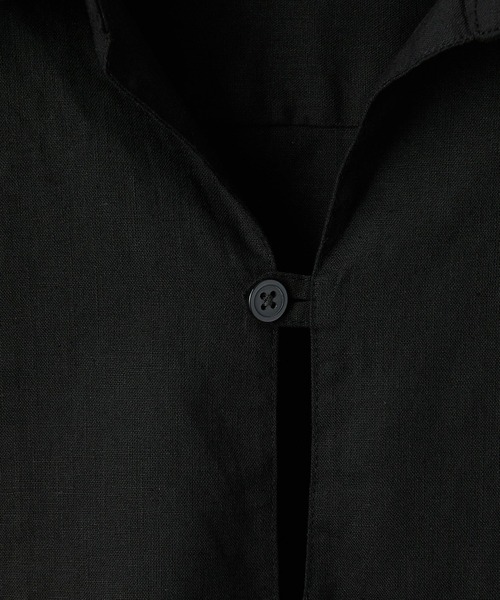 info. BEAUTY&YOUTH(インフォビューティアンドユース)の「【マルチサイズ】 コットン 麻 ミックス スキッパ― シャツ(シャツ/ブラウス・メンズ・ピンク/シャーベット/ライトブルー/モカ/ブラック/ネイビー/ホワイト・マルチサイズ)」の9枚目の写真