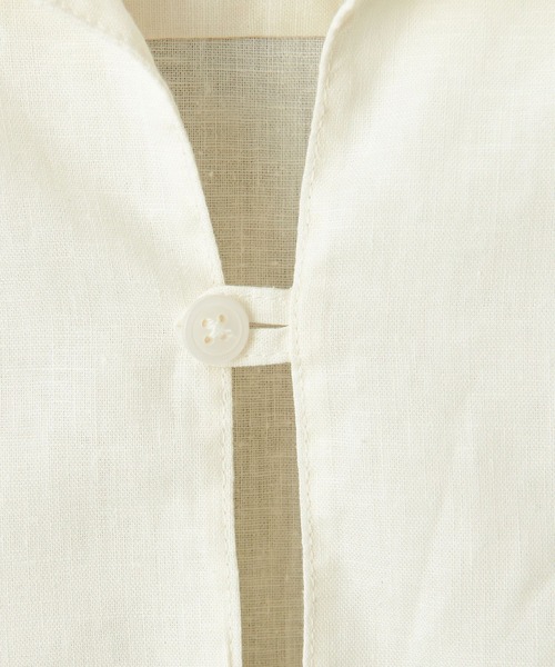 info. BEAUTY&YOUTH(インフォビューティアンドユース)の「【マルチサイズ】 コットン 麻 ミックス スキッパ― シャツ(シャツ/ブラウス・メンズ・ピンク/シャーベット/ライトブルー/モカ/ブラック/ネイビー/ホワイト・マルチサイズ)」の11枚目の写真