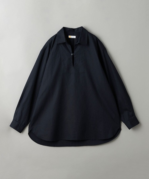 info. BEAUTY&YOUTH(インフォビューティアンドユース)の「【マルチサイズ】 コットン 麻 ミックス スキッパ― シャツ(シャツ/ブラウス・メンズ・ピンク/シャーベット/ライトブルー/モカ/ブラック/ネイビー/ホワイト・マルチサイズ)」の12枚目の写真