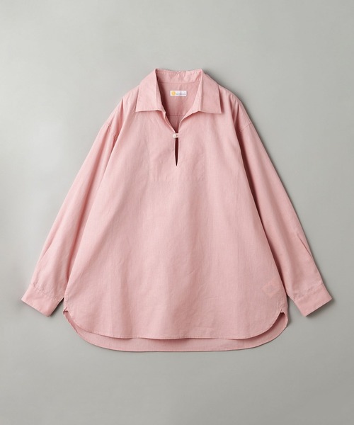 info. BEAUTY&YOUTH(インフォビューティアンドユース)の「【マルチサイズ】 コットン 麻 ミックス スキッパ― シャツ(シャツ/ブラウス・メンズ・ピンク/シャーベット/ライトブルー/モカ/ブラック/ネイビー/ホワイト・マルチサイズ)」の14枚目の写真