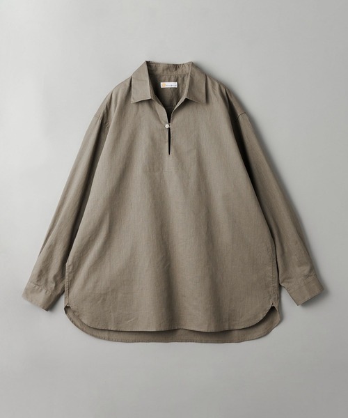 info. BEAUTY&YOUTH(インフォビューティアンドユース)の「【マルチサイズ】 コットン 麻 ミックス スキッパ― シャツ(シャツ/ブラウス・メンズ・ピンク/シャーベット/ライトブルー/モカ/ブラック/ネイビー/ホワイト・マルチサイズ)」の16枚目の写真