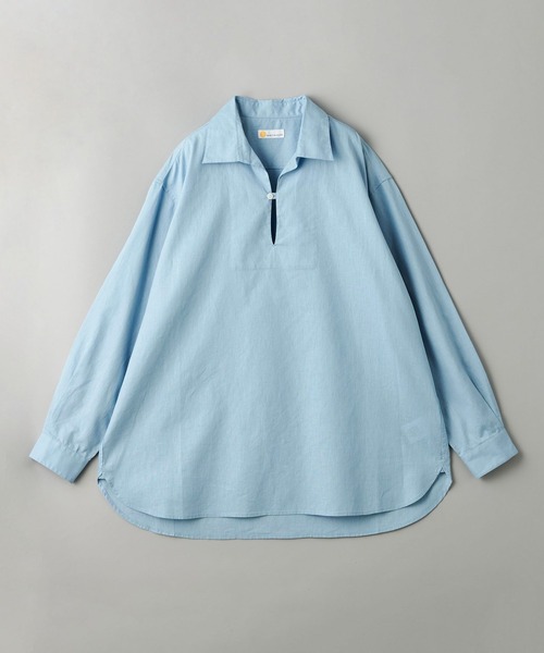 info. BEAUTY&YOUTH(インフォビューティアンドユース)の「【マルチサイズ】 コットン 麻 ミックス スキッパ― シャツ(シャツ/ブラウス・メンズ・ピンク/シャーベット/ライトブルー/モカ/ブラック/ネイビー/ホワイト・マルチサイズ)」の20枚目の写真