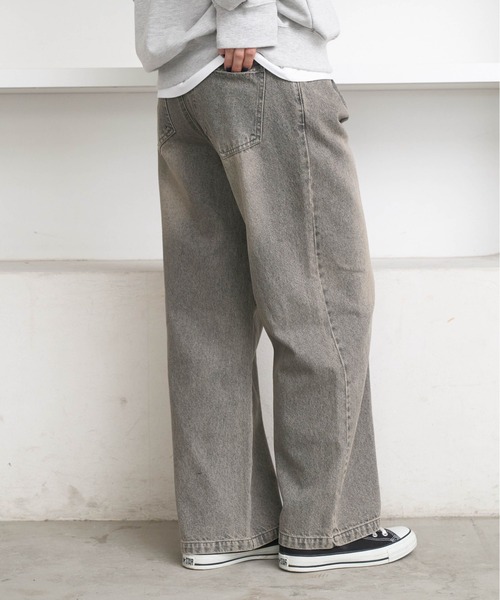 flaner（フラネ）の「Loose straight denim pants / ルーズストレートデニムパンツ（デニムパンツ・レディース・ブラック系その他/グレー・SMALL/MEDIUM/LARGE）」の9枚目の写真