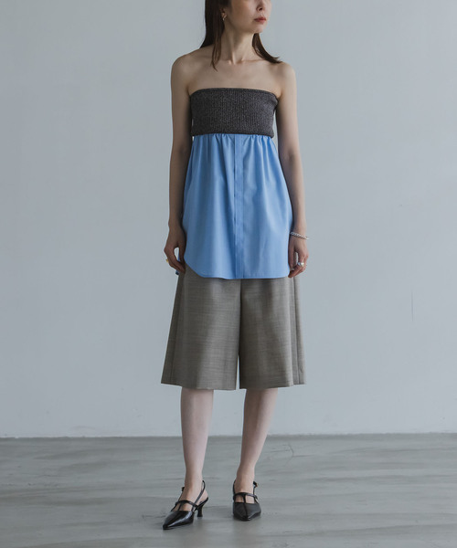 Noble（ノーブル）の「ELENI/エルニ ウールオックスシャツビスチェ（その他トップス・レディース・ブルー・FREE）」の3枚目の写真