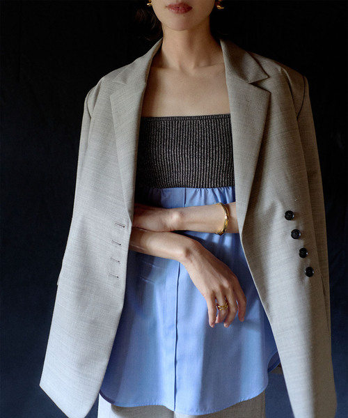 Noble（ノーブル）の「ELENI/エルニ ウールオックスシャツビスチェ（その他トップス・レディース・ブルー・FREE）」の13枚目の写真