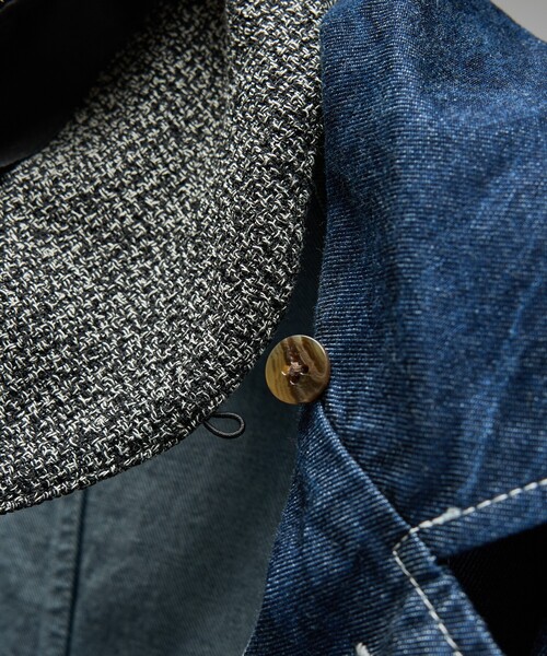 DESIGNWORKS（デザインワークス）の「デタッチャブルカラー デニムブルゾン/ジャケット（デニムジャケット・メンズ・インディゴブルー・48/50）」の19枚目の写真