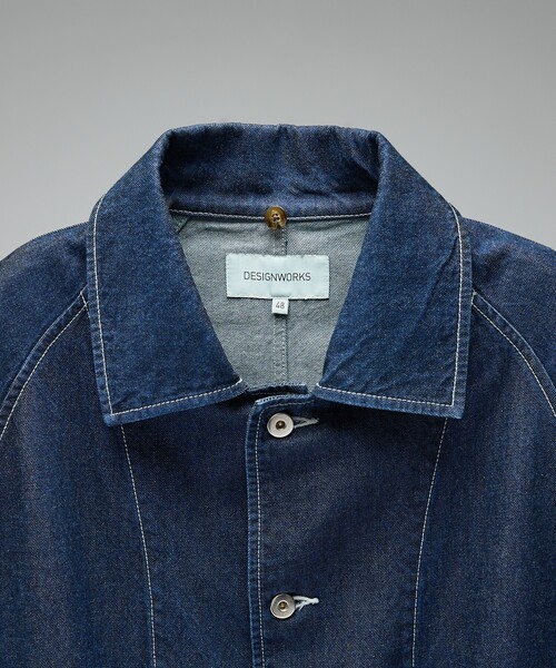 DESIGNWORKS（デザインワークス）の「デタッチャブルカラー デニムブルゾン/ジャケット（デニムジャケット・メンズ・インディゴブルー・48/50）」の18枚目の写真