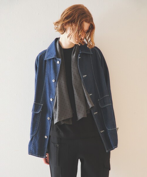 DESIGNWORKS（デザインワークス）の「デタッチャブルカラー デニムブルゾン/ジャケット（デニムジャケット・メンズ・インディゴブルー・48/50）」の22枚目の写真