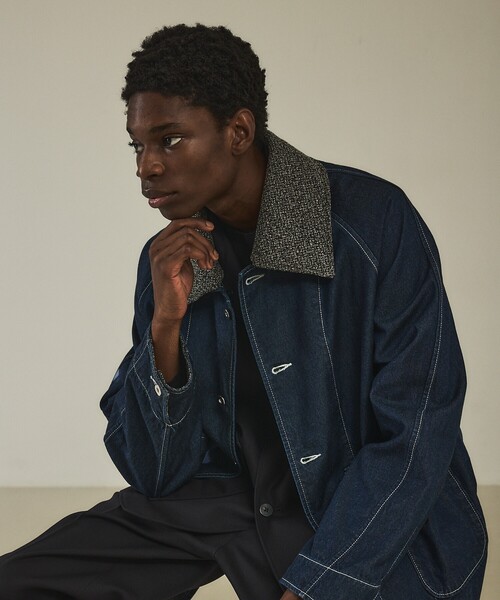 DESIGNWORKS（デザインワークス）の「デタッチャブルカラー デニムブルゾン/ジャケット（デニムジャケット・メンズ・インディゴブルー・48/50）」の3枚目の写真