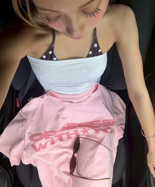 INTER FACTORY（インターファクトリー）の「FUKA - プリントTシャツ（Tシャツ/カットソー・レディース・ホワイト/ピンク・FREE）」の13枚目の写真