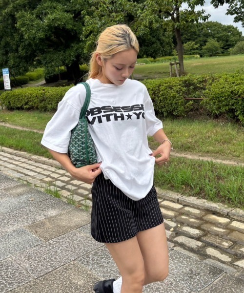 INTER FACTORY（インターファクトリー）の「FUKA - プリントTシャツ（Tシャツ/カットソー・レディース・ホワイト/ピンク・FREE）」の6枚目の写真