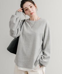 オーバーサイズバルーンスリーブワッフルロングTシャツ