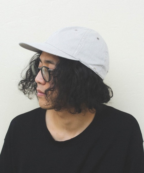 HUNTISM（ハンティズム）の「Hickory Stripe Cap（キャップ・メンズ・ブルー/ベージュ・ONE SIZE）」の3枚目の写真