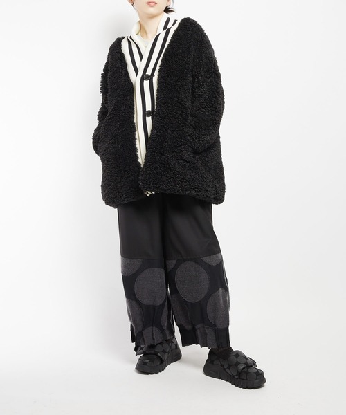 gomme(ゴム) プリーツドット切替サルエルパンツ gomme（ゴム） パンツ ウォームPツイル ダブルヘムサルエル レディース