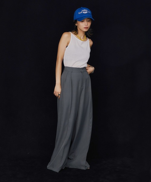 LIENCOEUR（リアンクール）の「2タックワイドスラックス（スラックス・レディース・ベージュ/ダークネイビー/ブラック/グレー・SMALL/MEDIUM）」の12枚目の写真