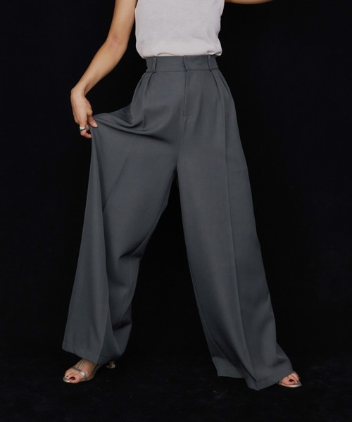 LIENCOEUR（リアンクール）の「2タックワイドスラックス（スラックス・レディース・ベージュ/ダークネイビー/ブラック/グレー・SMALL/MEDIUM）」の18枚目の写真