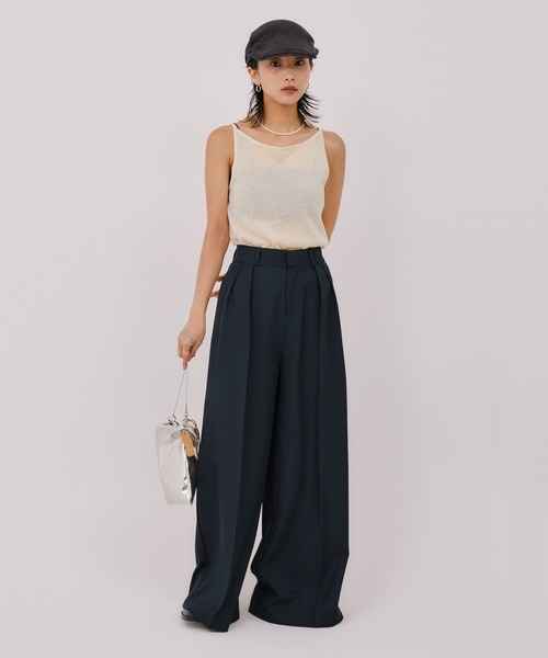 LIENCOEUR（リアンクール）の「2タックワイドスラックス（スラックス・レディース・ベージュ/ダークネイビー/ブラック/グレー・SMALL/MEDIUM）」の19枚目の写真