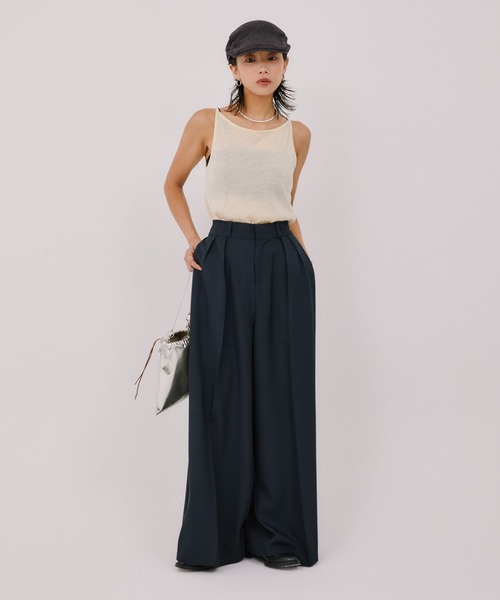 LIENCOEUR（リアンクール）の「2タックワイドスラックス（スラックス・レディース・ベージュ/ダークネイビー/ブラック/グレー・SMALL/MEDIUM）」の20枚目の写真