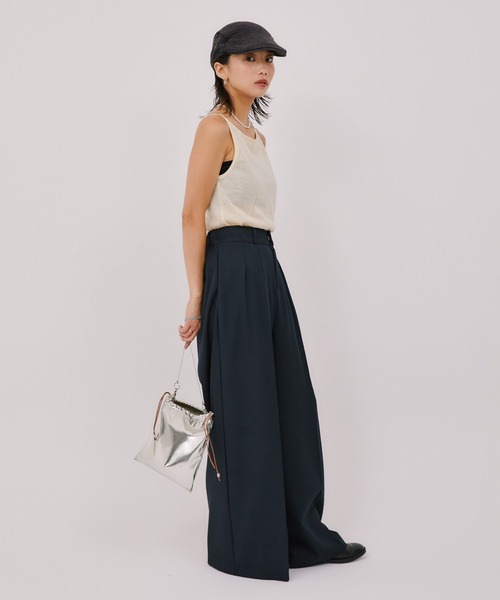 LIENCOEUR（リアンクール）の「2タックワイドスラックス（スラックス・レディース・ベージュ/ダークネイビー/ブラック/グレー・SMALL/MEDIUM）」の21枚目の写真