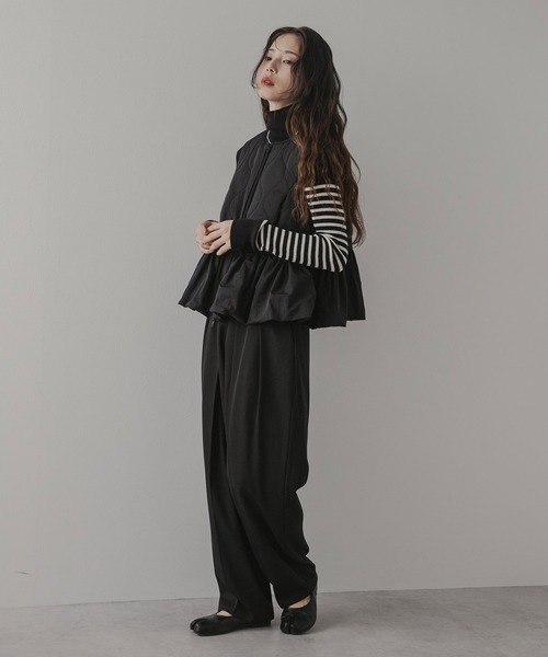 rectangle（レクタングル）の「フレアキルティングベスト（ベスト・レディース・アイボリー/ブラック・FREE）」の11枚目の写真