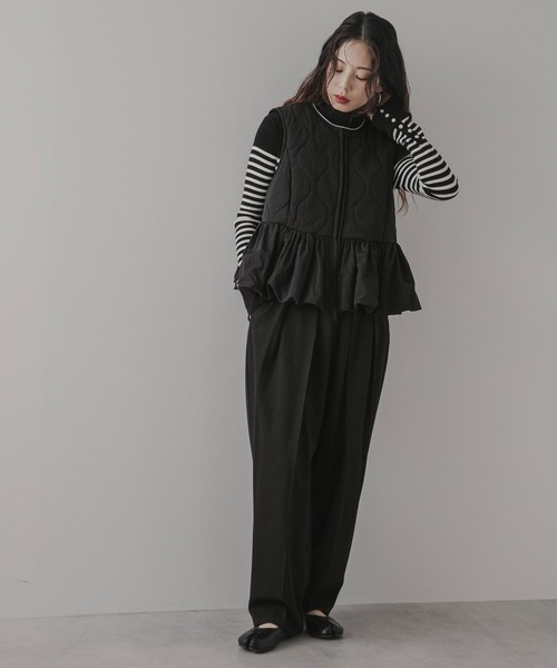 rectangle（レクタングル）の「フレアキルティングベスト（ベスト・レディース・アイボリー/ブラック・FREE）」の12枚目の写真